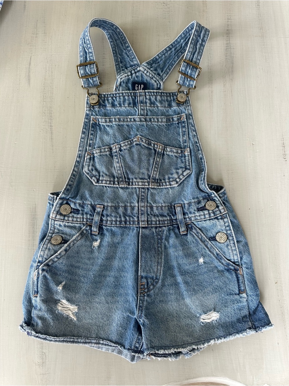 GAP Light Blue Denim Shortalls with Adjustable Straps